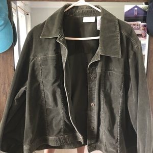 Green Corduroy Button-up Jacket